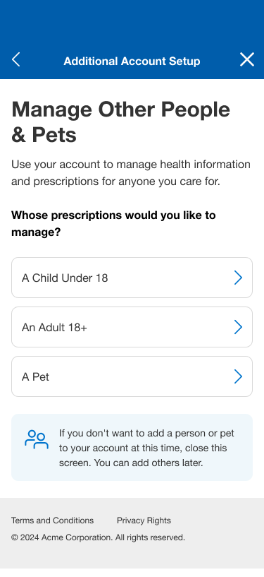 People and pets selection state